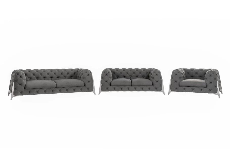 Zestaw mebli pikowanych Chesterfield luksusowy 3+2+1 KALIFORNIA
