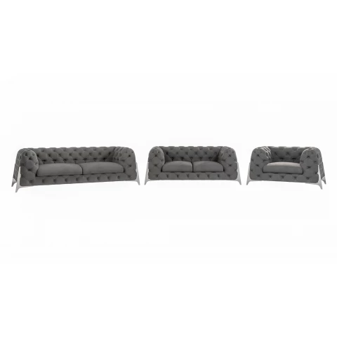 Zestaw mebli pikowanych Chesterfield luksusowy 3+2+1 KALIFORNIA