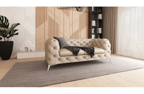 Zestaw mebli pikowanych glamour Chesterfield 2,5+2+1 TEO - wypoczynkowe