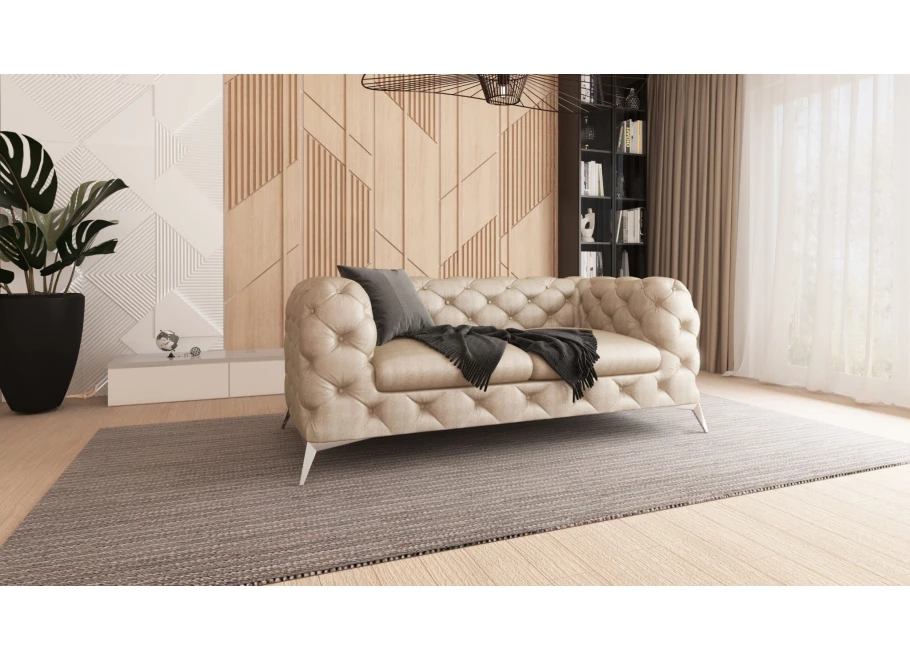 Zestaw mebli pikowanych glamour Chesterfield 2,5+2+1 TEO