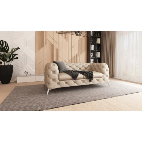 Zestaw mebli pikowanych glamour Chesterfield 2,5+2+1 TEO