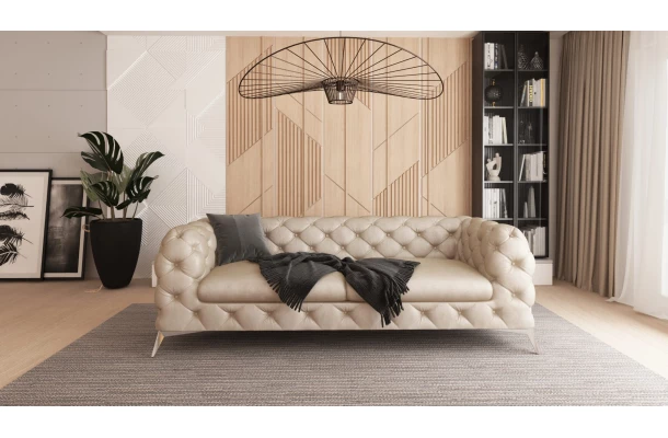 Zestaw mebli pikowanych glamour Chesterfield 2,5+2+1 TEO - zestawy