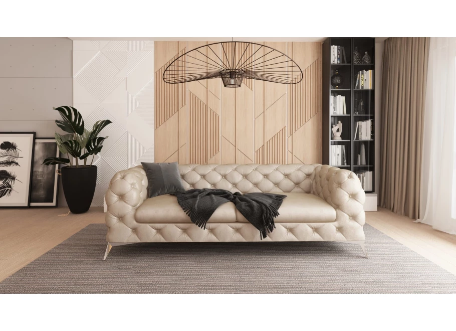 Zestaw mebli pikowanych glamour Chesterfield 2,5+2+1 TEO