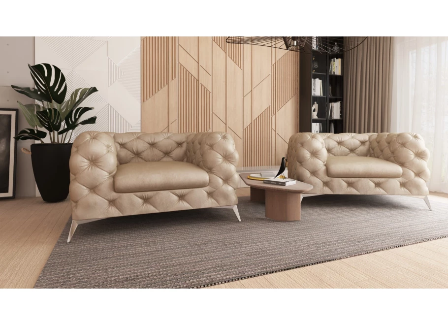 Zestaw mebli pikowanych glamour Chesterfield 2,5+2+1 TEO