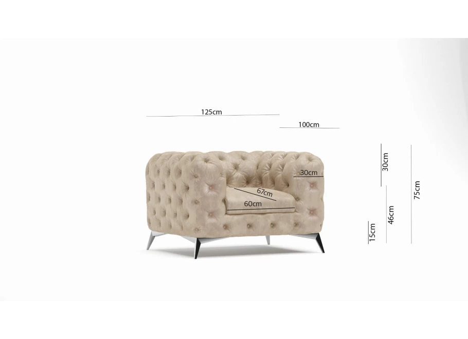 Zestaw mebli pikowanych glamour Chesterfield 2,5+2+1 TEO
