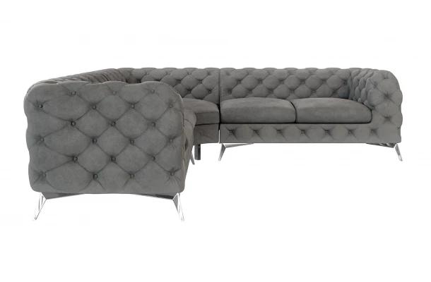 Narożnik pięcioosobowy luksusowy pikowany Chesterfield TEO 2+E+2 - luksusowe