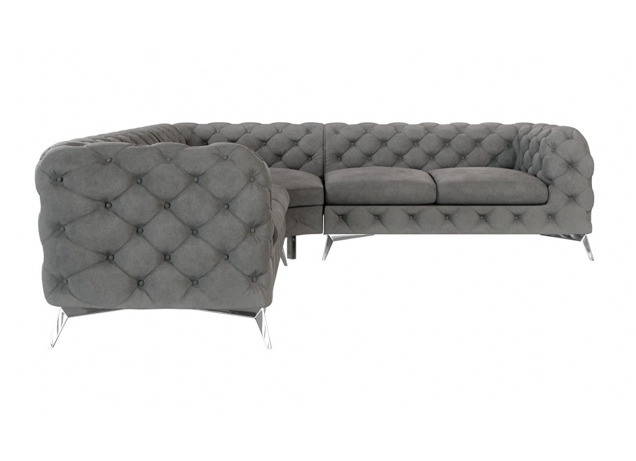 Narożnik pięcioosobowy luksusowy pikowany Chesterfield TEO 2+E+2 4