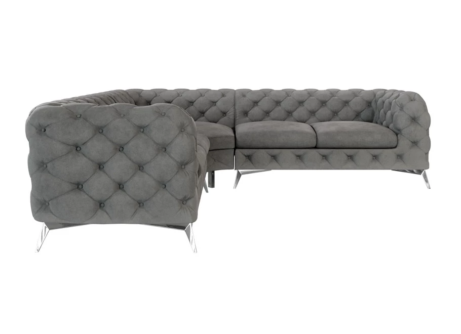 Narożnik pięcioosobowy luksusowy pikowany Chesterfield TEO 2+E+2