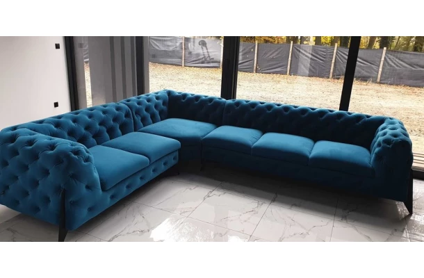 Narożnik sześcioosobowy pikowany KALIFORNIA 2+E+3 tk. venus velvet 2912 - design i funkcjonalnosc w parze