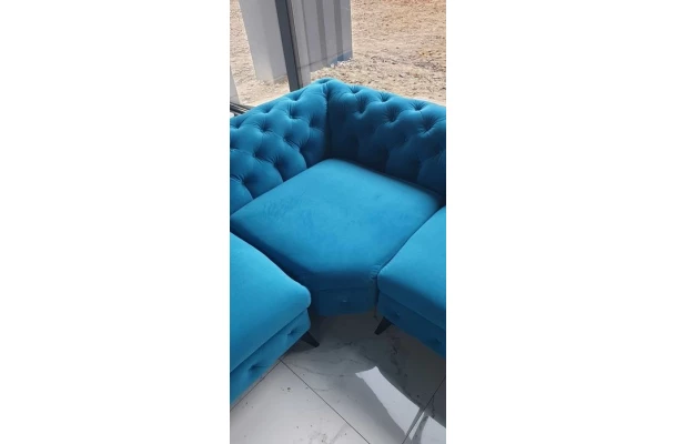 Narożnik sześcioosobowy pikowany KALIFORNIA 2+E+3 tk. venus velvet 2912 - design i funkcjonalnosc w parze