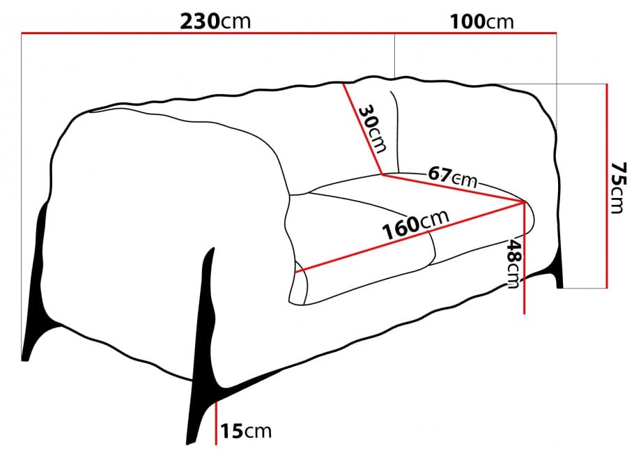Sofa trzyosobowa pikowana KALIFORNIA 3 tk. Magic Velvet 2225 5