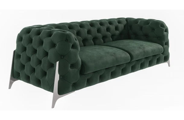 Sofa trzyosobowa pikowana glamour Chesterfield KALIFORNIA 3 tk. Magic Velvet 2225 - design i funkcjonalnosc w parze