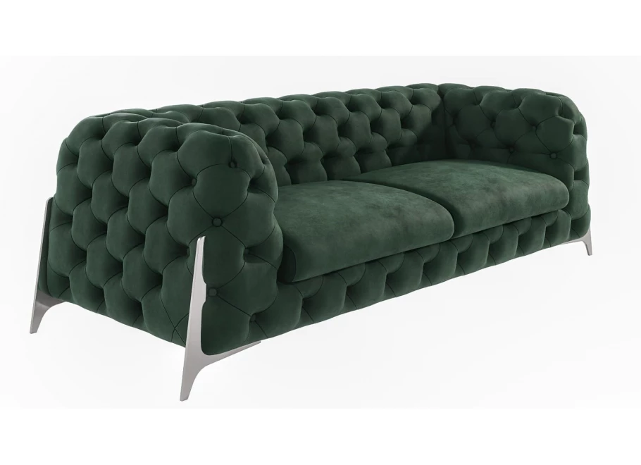 Sofa trzyosobowa pikowana glamour Chesterfield KALIFORNIA 3 tk. Magic Velvet 2225