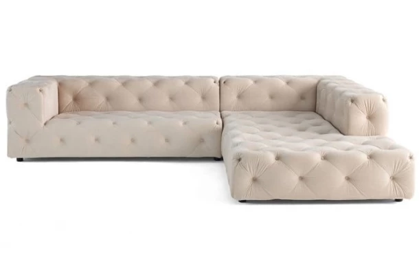 Narożnik pięcioosobowy pikowany glamour BENTLEY - design i funkcjonalnosc w parze
