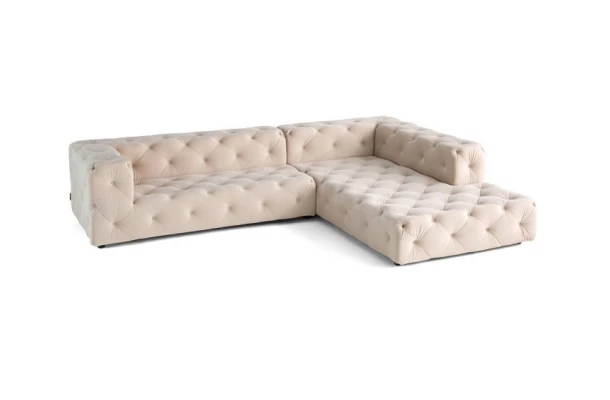 Narożnik pięcioosobowy pikowany glamour BENTLEY - design i funkcjonalnosc w parze