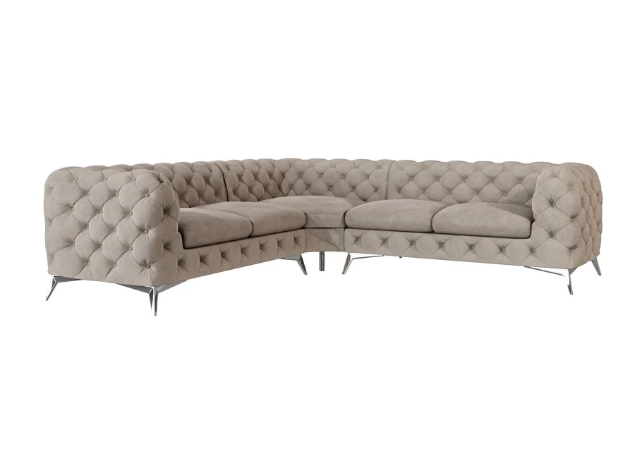 Narożnik pięcioosobowy luksusowy pikowany Chesterfield TEO 2+E+2