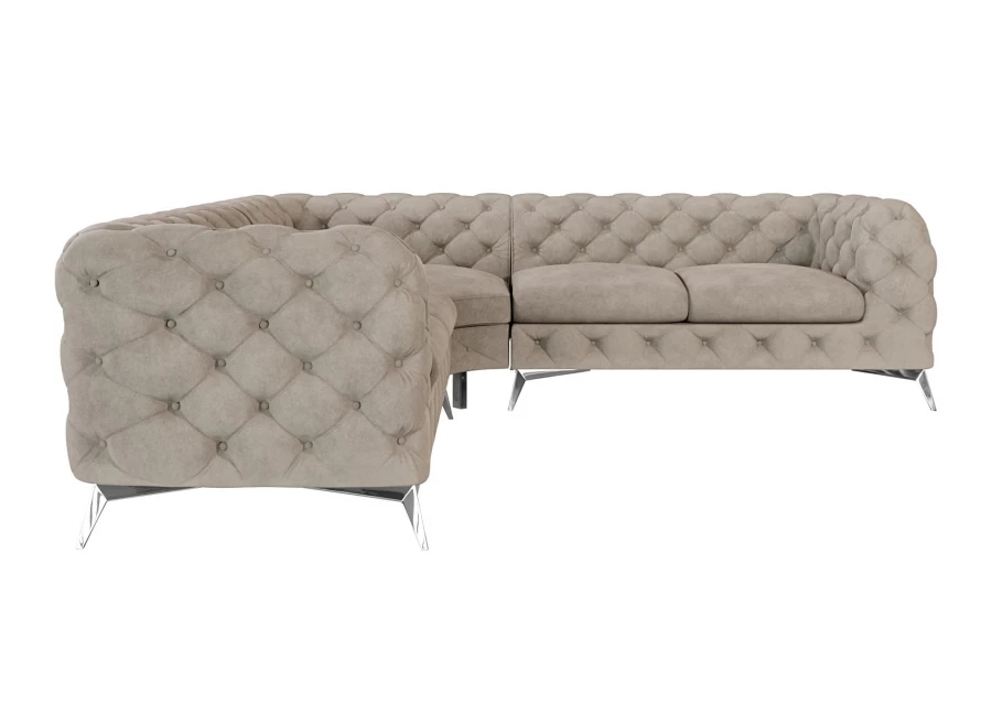 Narożnik pięcioosobowy luksusowy pikowany Chesterfield TEO 2+E+2