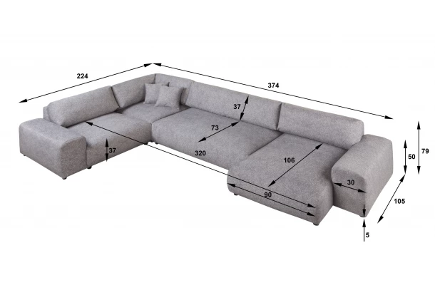 Narożnik siedmioosobowy nowoczesny Candi - design i funkcjonalnosc w parze