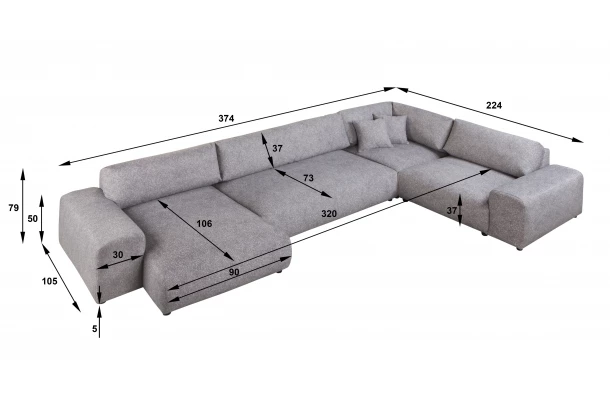 Narożnik siedmioosobowy nowoczesny Candi - design i funkcjonalnosc w parze