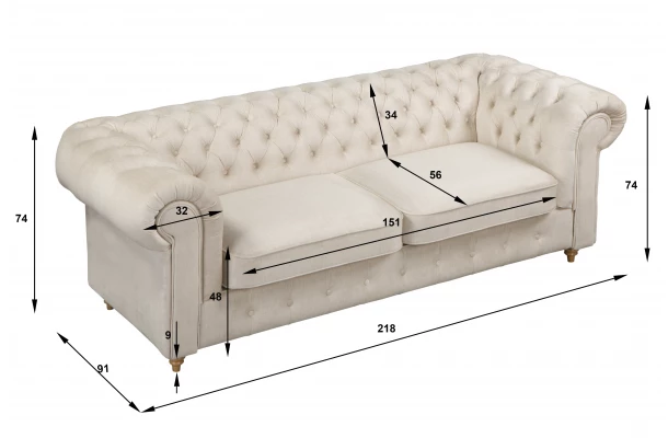 Sofa 2,5 osobowa z funkcją spania Fins - design i funkcjonalnosc w parze