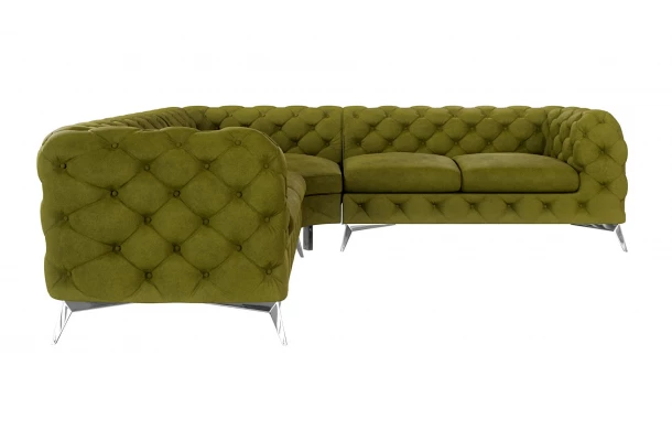 Narożnik pięcioosobowy luksusowy pikowany Chesterfield TEO 2+E+2 - stylowe