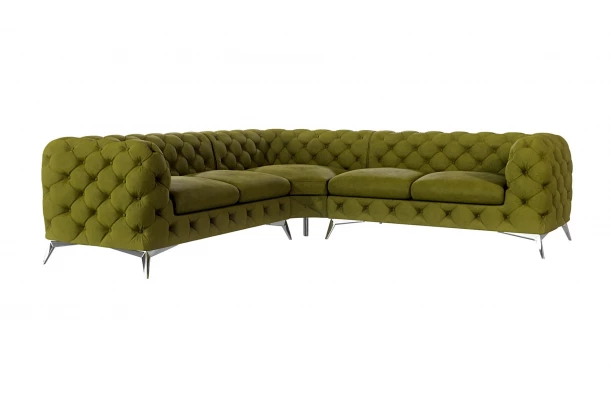 Narożnik pięcioosobowy luksusowy pikowany Chesterfield TEO 2+E+2 - design i funkcjonalnosc w parze