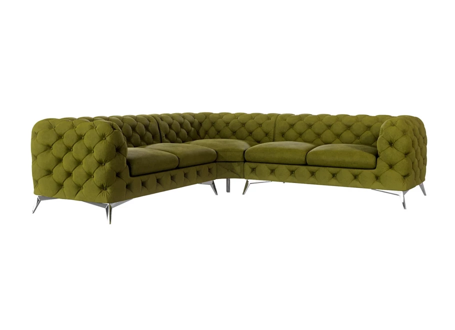 Narożnik pięcioosobowy luksusowy pikowany Chesterfield TEO 2+E+2