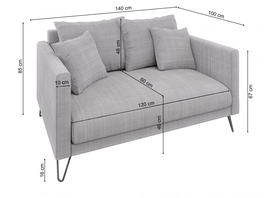 Sofa dwuosobowa nowoczesna Ovi