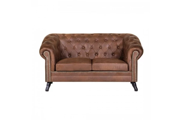 Sofa dwuosobowa pikowana Chesterfield GOWEL - sofy