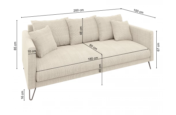 Sofa trzyosobowa nowoczesna Ovi - wygodne