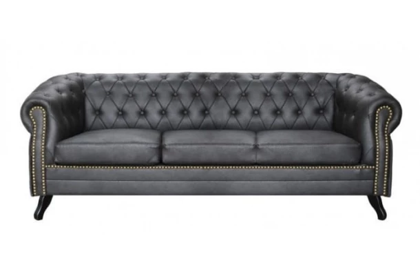 Sofa trzyosobowa pikowana Chesterfield GOWEL - sofy