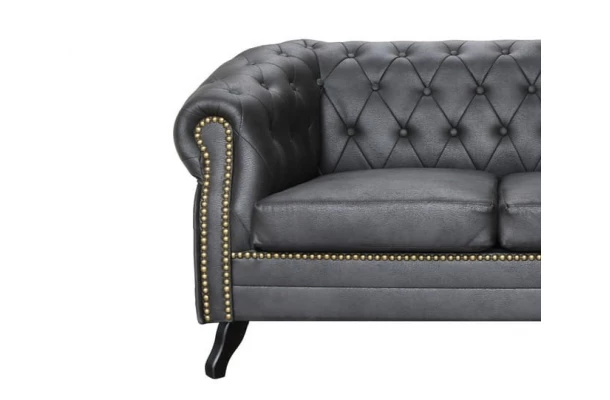 Sofa trzyosobowa pikowana Chesterfield GOWEL - komfortowe
