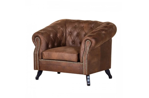 Fotel pikowany Chesterfield Gowel - eleganckie