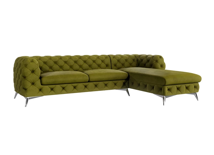 Narożnik pięcioosobowy luksusowy pikowany Chesterfield TEO 2+E+2