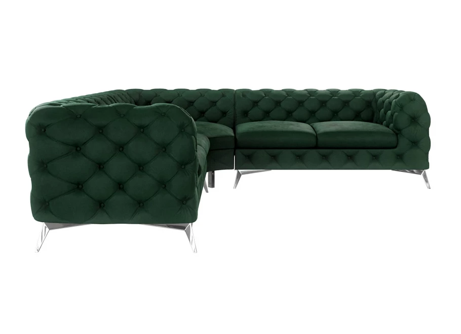 Narożnik pięcioosobowy luksusowy pikowany Chesterfield TEO 2+E+2