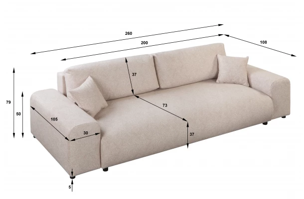 Sofa czteroosobowa z funkcją spania nowoczesna Candi - design i funkcjonalnosc w parze