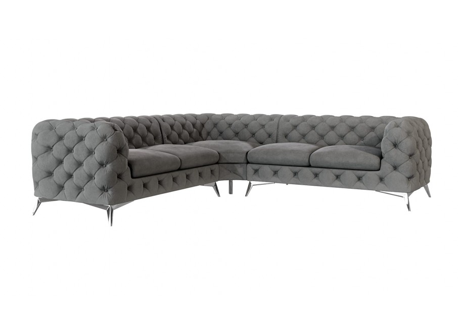 Narożnik pięcioosobowy luksusowy pikowany Chesterfield TEO 2+E+2 24