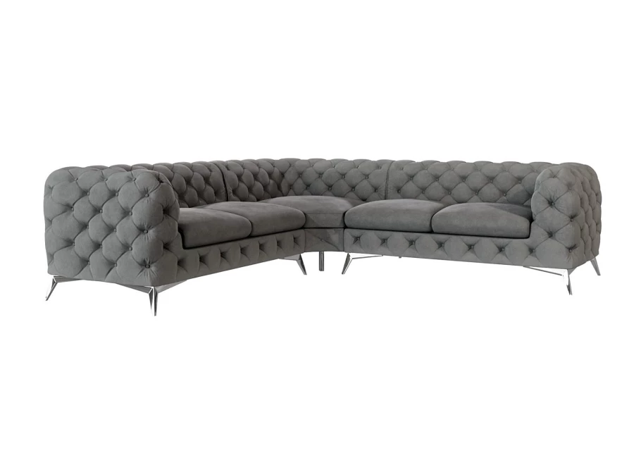 Narożnik pięcioosobowy luksusowy pikowany Chesterfield TEO 2+E+2