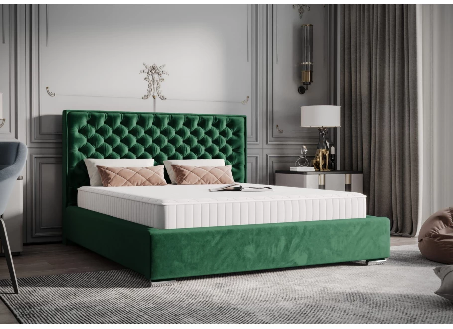 Łóżko tapicerowane glamour SPANO