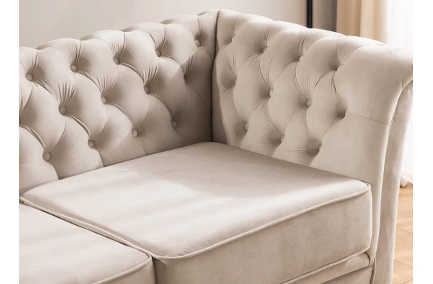 Sofa trzyosobowa pikowana Chesterfield HASSO BIS - komfortowe