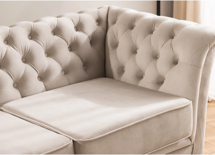 Sofa trzyosobowa pikowana Chesterfield HASSO BIS