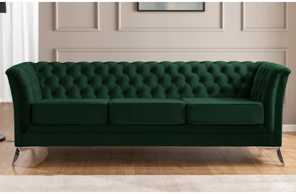Sofa trzyosobowa pikowana Chesterfield HASSO BIS - design i funkcjonalnosc w parze