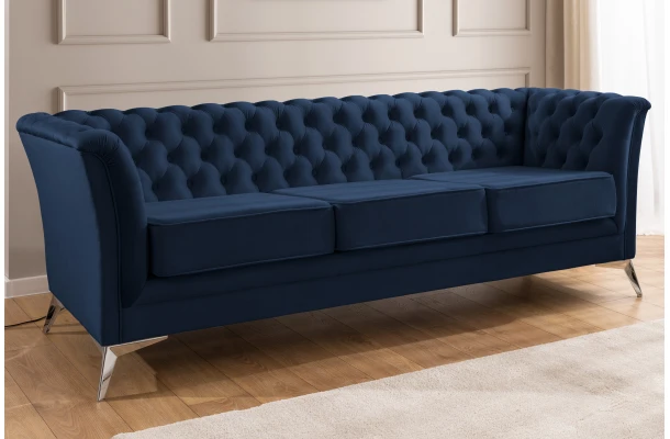Sofa trzyosobowa pikowana Chesterfield HASSO BIS - design i funkcjonalnosc w parze
