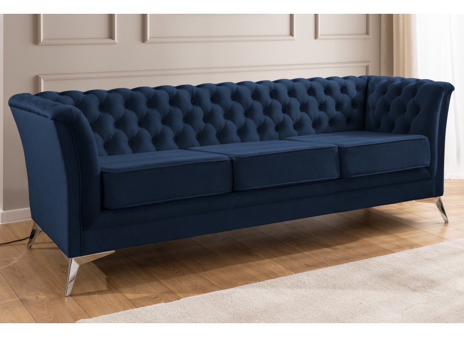 Sofa trzyosobowa pikowana Chesterfield HASSO BIS 18