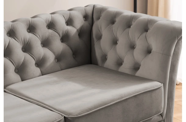 Sofa trzyosobowa pikowana Chesterfield HASSO BIS - design i funkcjonalnosc w parze