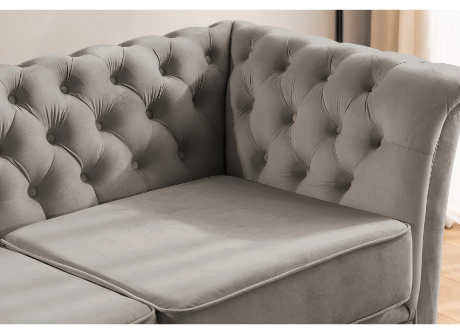 Sofa trzyosobowa pikowana Chesterfield HASSO BIS