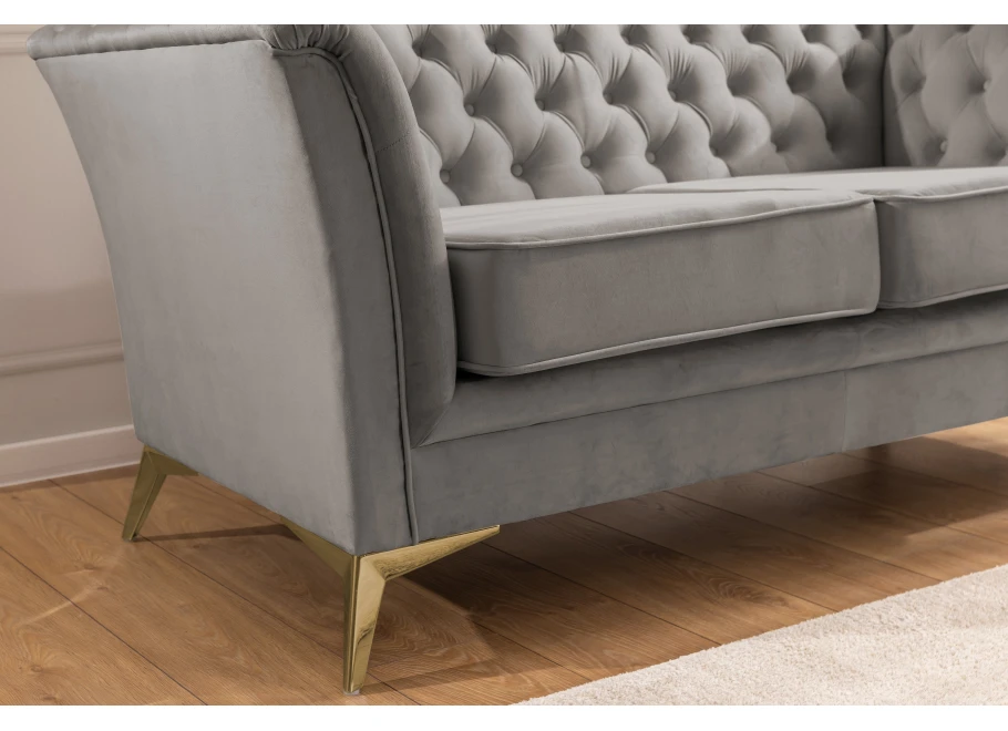 Sofa trzyosobowa pikowana Chesterfield HASSO BIS