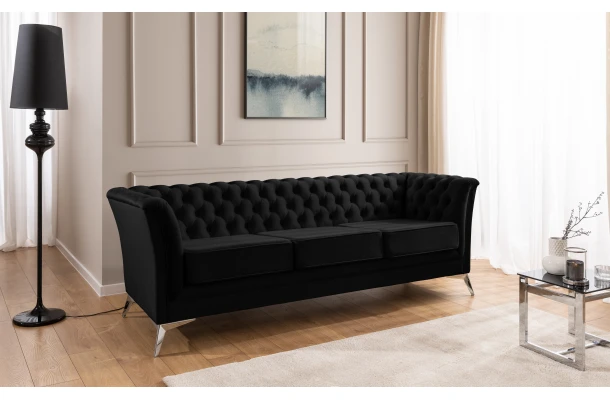 Sofa trzyosobowa pikowana Chesterfield HASSO BIS - design i funkcjonalnosc w parze