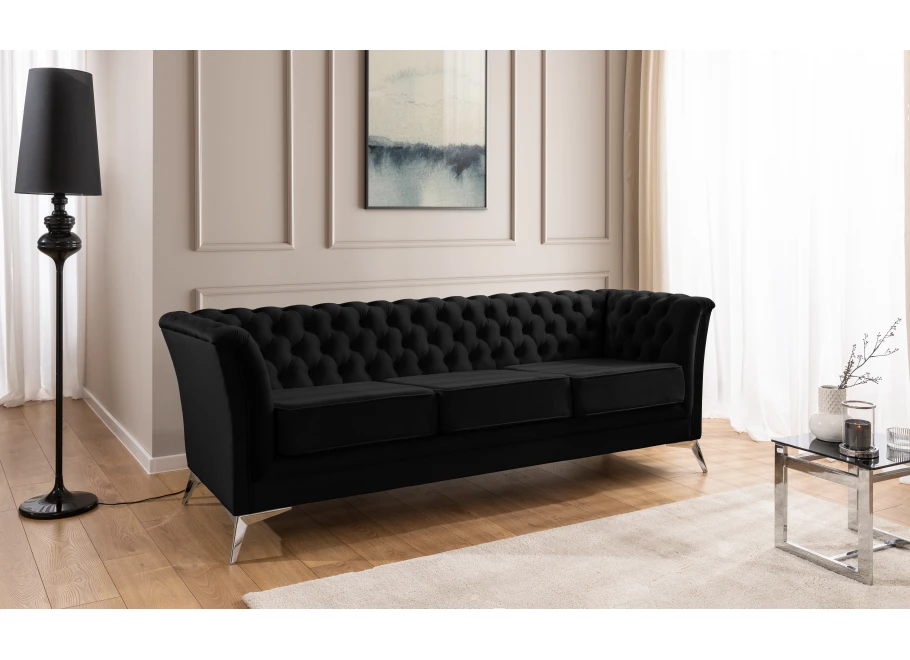 Sofa trzyosobowa pikowana Chesterfield HASSO BIS