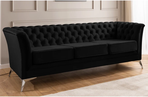 Sofa trzyosobowa pikowana Chesterfield HASSO BIS - design i funkcjonalnosc w parze